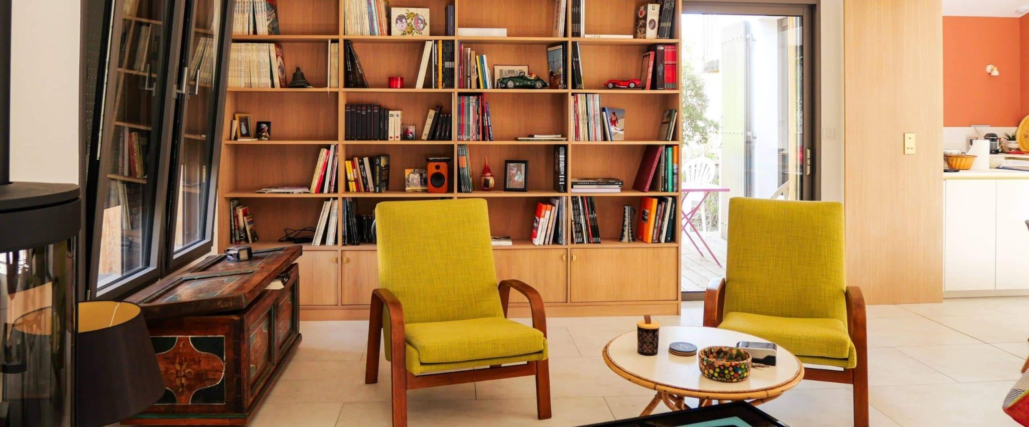 Bibliothèque bois massif Pornic