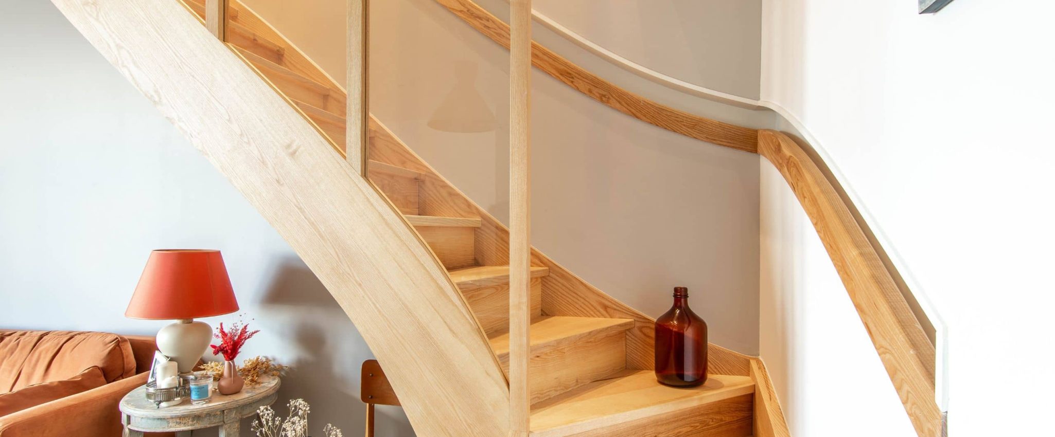 Escalier frêne massif Saint michel chef chef